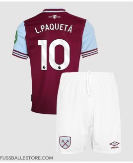 Günstige West Ham United Lucas Paqueta #10 Heimtrikotsatz Kinder 2024-25 Kurzarm (+ Kurze Hosen)